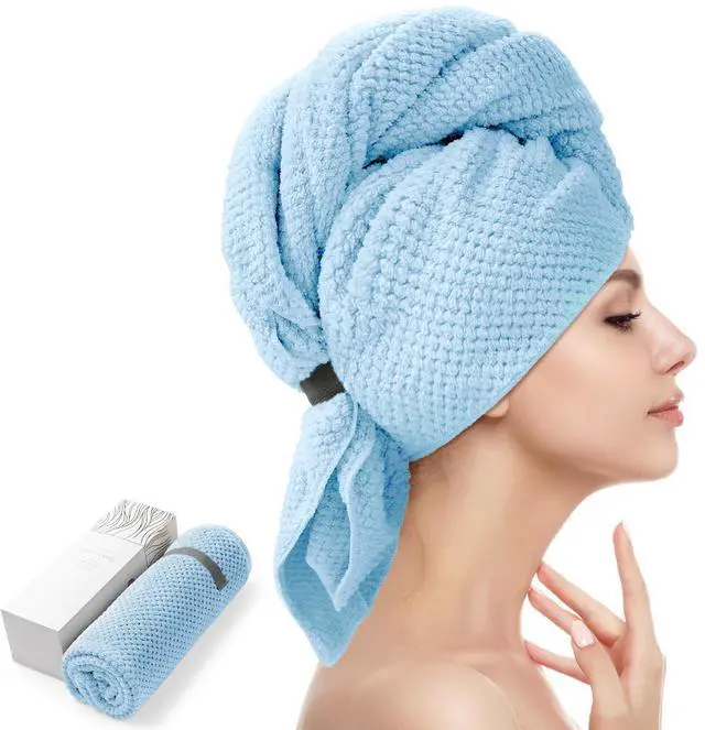 Main image of Large Microfiber Hair Towel Wrap for Women, 26" X 40" Super Absorbent