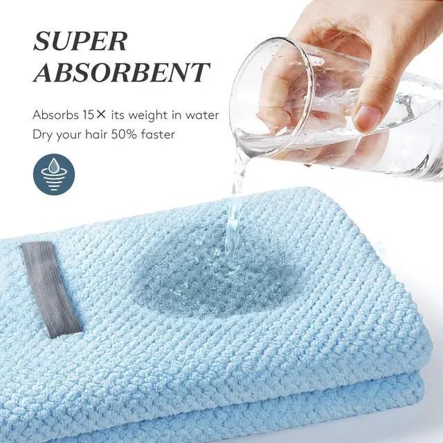 Alt view image 6 of 7 - Large Microfiber Hair Towel Wrap for Women, 26" X 40" Super Absorbent