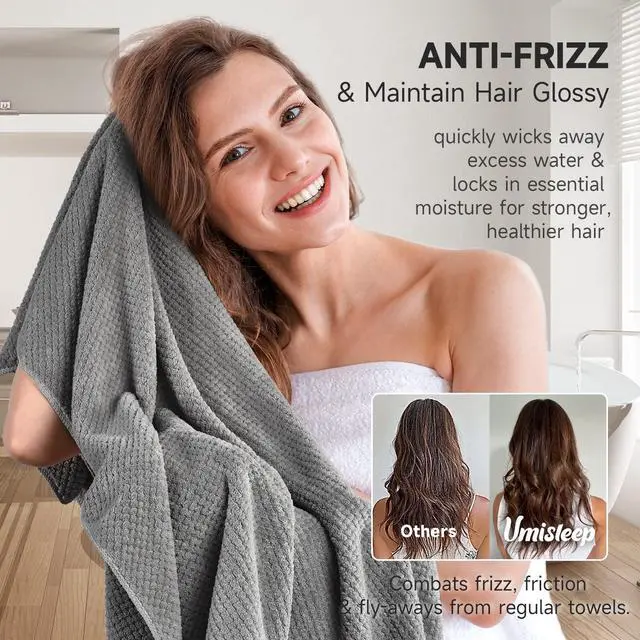 Alt view image 3 of 6 - Extra Large Microfiber Hair Towel, Ultra Absorbent, Super Soft