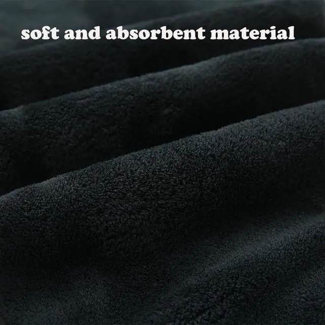 Alt view image 3 of 6 - 2 Pack Microfiber Hair Towel Wrap,Hair Drying Towel with Button,Absorbent and Anti-frizz Head Towel to Dry Curly or Straight Hair Quickly (Black)