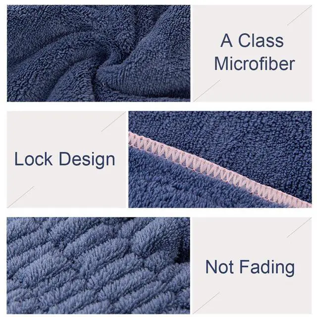Alt view image 4 of 5 - 2PC Microfiber Hair Drying Caps, Extrame Soft & Ultra Absorbent, Fast Drying Hair Turban Wrap Towels Shower Cap for Girls and Women