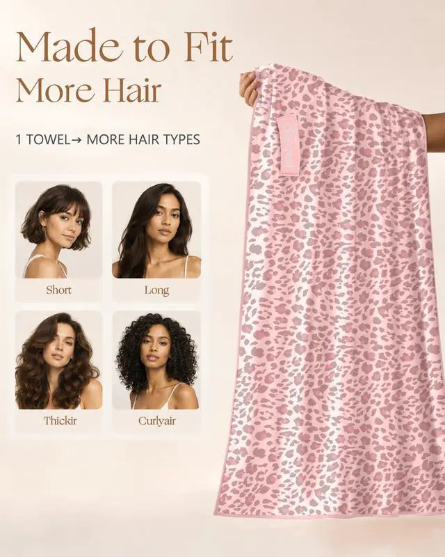 Alt view image 3 of 6 - Cute Oversized XL Microfiber Hair Towel Wrap for Women & Girls