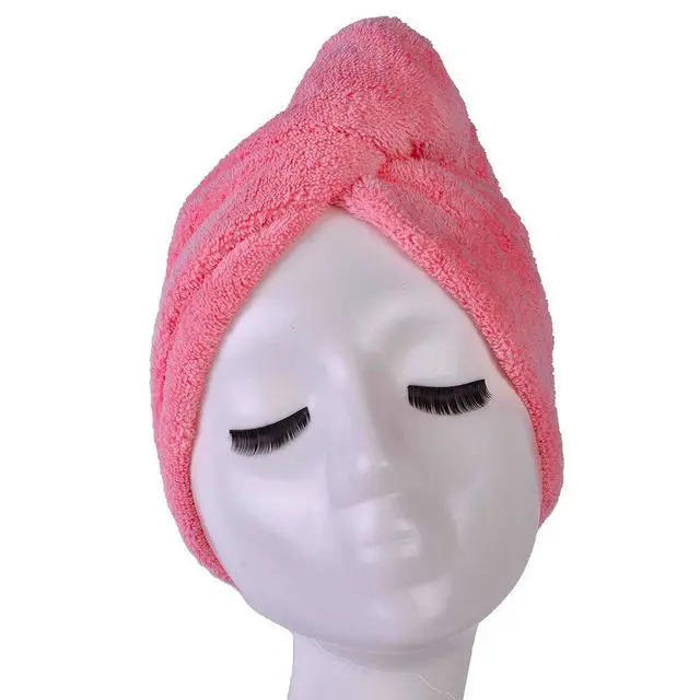 Alt view image 5 of 7 - Microfiber Hair Drying Towel Ultra Absorbent Twist Hair Turban Drying Cap Hair Wrap (Rose)