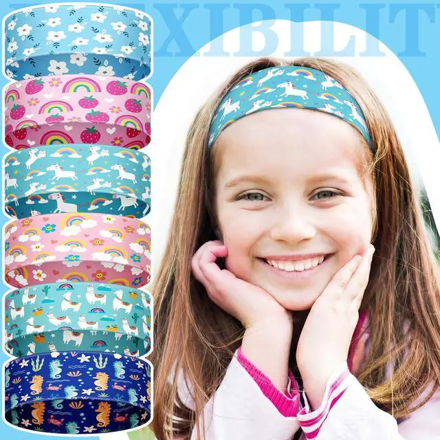 Alt view image 4 of 7 - 6 Pcs Wide Headbands Unicorn Elastic Non Slip for Girls,Novelty