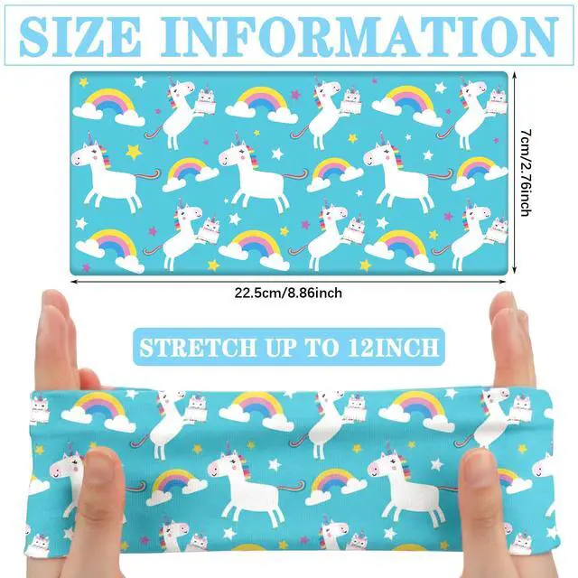 Alt view image 2 of 7 - 6 Pcs Wide Headbands Unicorn Elastic Non Slip for Girls,Novelty