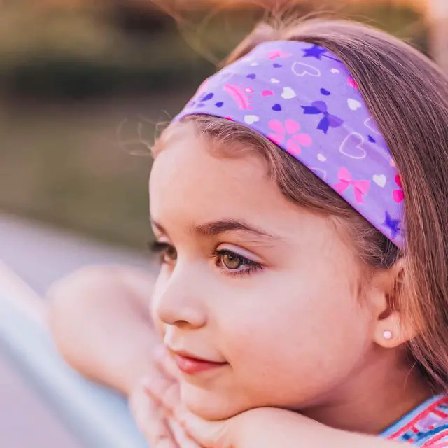 Alt view image 2 of 7 - 3 Toddler Headbands for Girls, Wide Elastic Cloth Hair Bands for Kids, Soft Stretch Fabric Head Band Hair Accessories for Children, Cute Sports Yoga Unicorn Butterfly Little Girl Headband