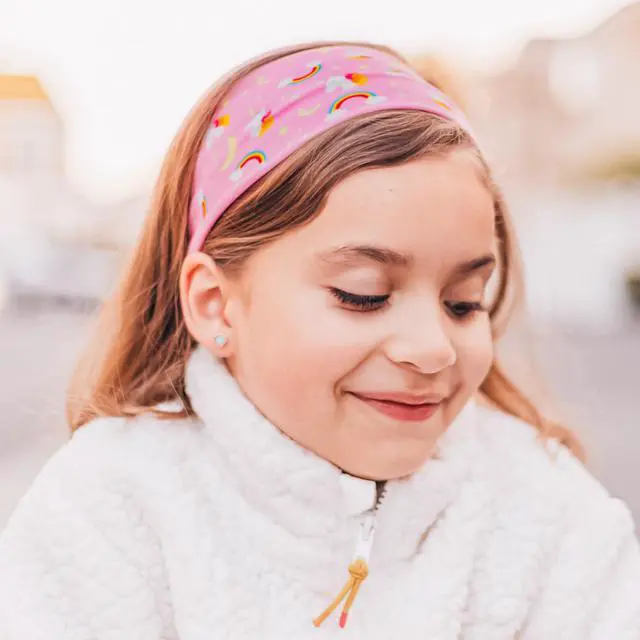 Alt view image 3 of 7 - 3 Toddler Headbands for Girls, Wide Elastic Cloth Hair Bands for Kids, Soft Stretch Fabric Head Band Hair Accessories for Children, Cute Sports Yoga Unicorn Butterfly Little Girl Headband