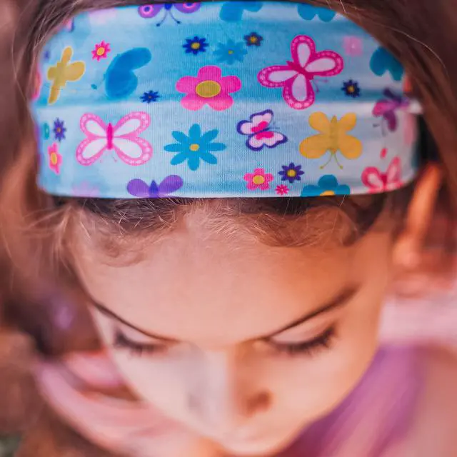 Alt view image 6 of 7 - 3 Toddler Headbands for Girls, Wide Elastic Cloth Hair Bands for Kids, Soft Stretch Fabric Head Band Hair Accessories for Children, Cute Sports Yoga Unicorn Butterfly Little Girl Headband