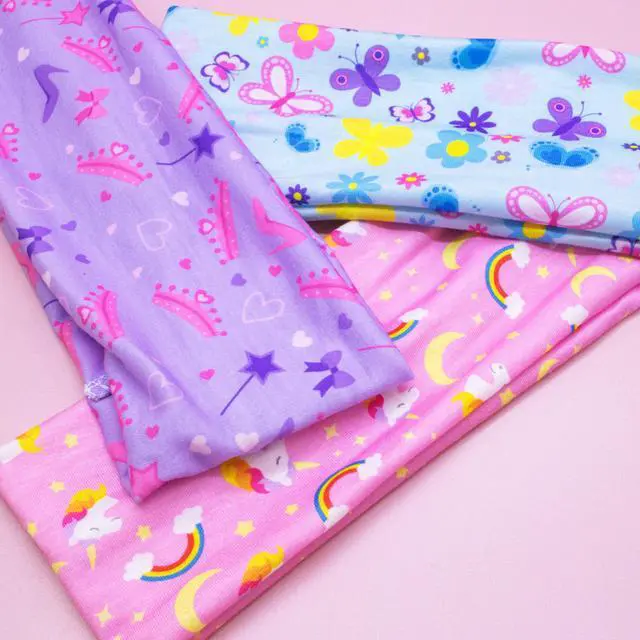 Alt view image 5 of 7 - 3 Toddler Headbands for Girls, Wide Elastic Cloth Hair Bands for Kids, Soft Stretch Fabric Head Band Hair Accessories for Children, Cute Sports Yoga Unicorn Butterfly Little Girl Headband