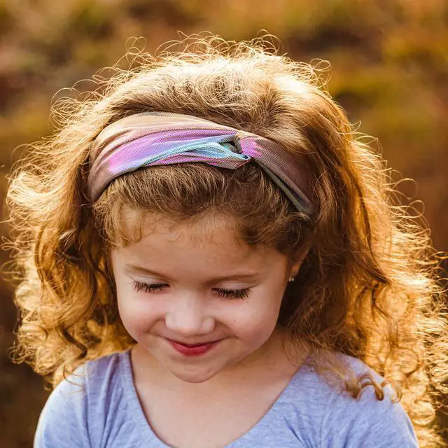 Alt view image 3 of 7 - 6 Mermaid Knotted Headbands For Girls, Little Girl Hair Accessories, Kids Knot Headwraps, Criss Cross Tie Dye Head Bands, Metallic Rainbow Turban Hair Bands
