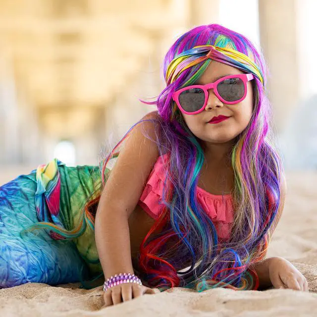 Alt view image 5 of 7 - 6 Mermaid Knotted Headbands For Girls, Little Girl Hair Accessories, Kids Knot Headwraps, Criss Cross Tie Dye Head Bands, Metallic Rainbow Turban Hair Bands