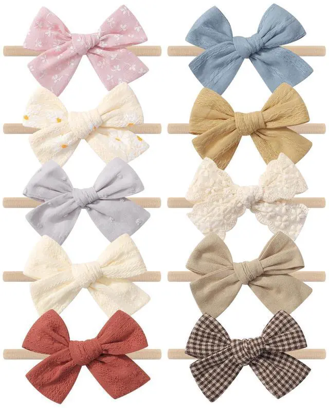 Main image of 10PCS Baby Girls Headbands Hair Bows