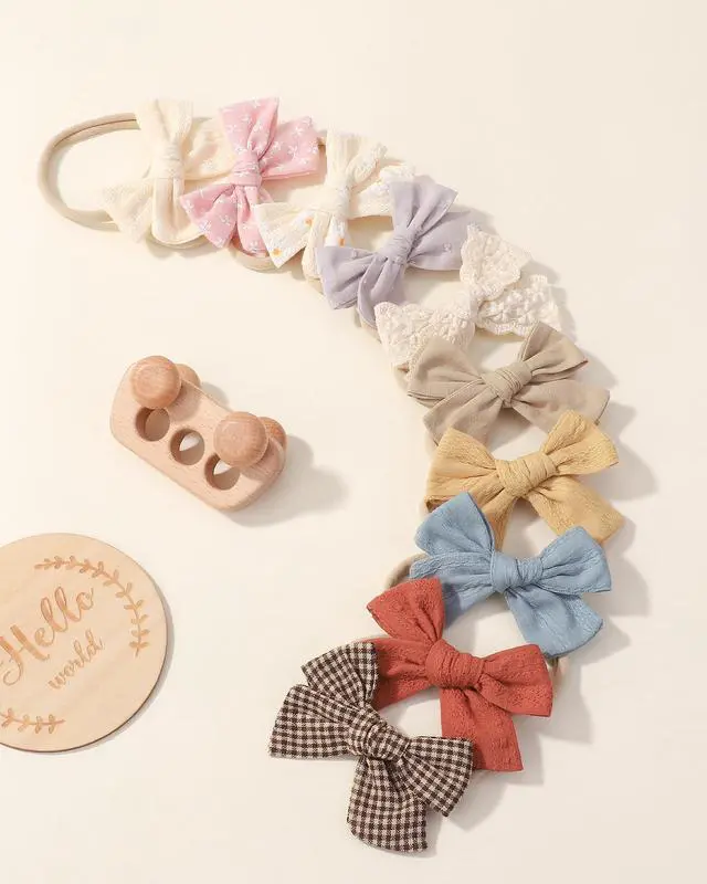 Alt view image 4 of 7 - 10PCS Baby Girls Headbands Hair Bows