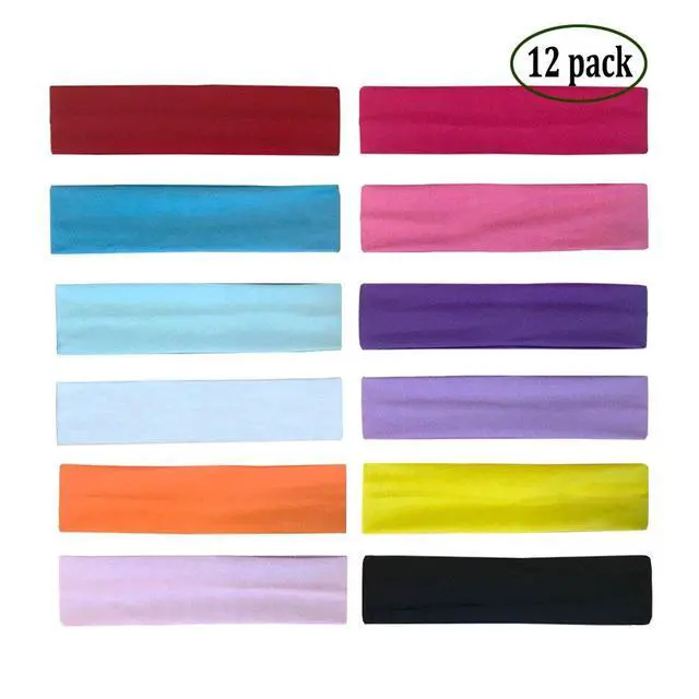 Alt view image 2 of 5 - 12 Packs Soft Stretchy Elastic Headbands - Beauty Head Wraps and Hair Accessories for Women and Girls