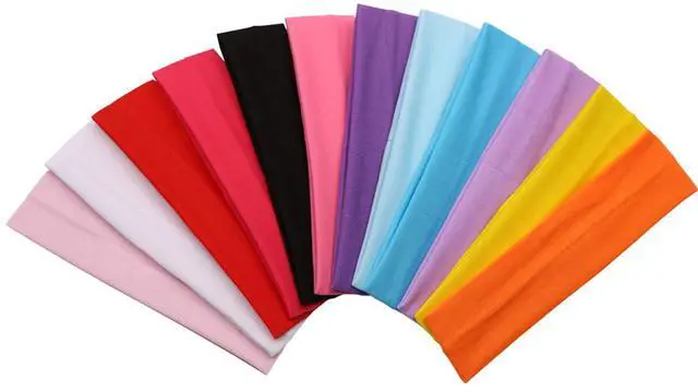 Main image of 12 Packs Soft Stretchy Elastic Headbands - Beauty Head Wraps and Hair Accessories for Women and Girls