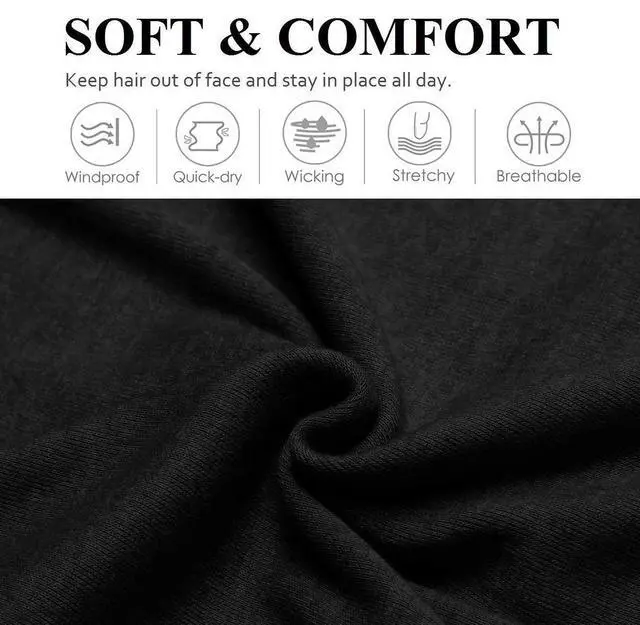 Alt view image 6 of 7 - Multicolor Soft Fabric Headbands for Women - Elastic Non-Slip Head Bands, Fashion School Hair Accessories, 9 Pack