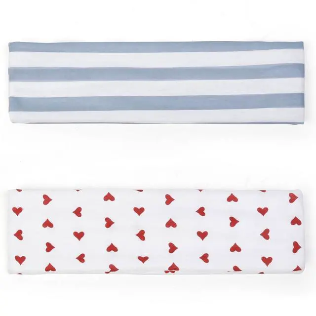 Alt view image 3 of 6 - Fashion Women's Headbands for Short Hair Non Slip Elastic Floral Hairbands, Soft Fabric 2 Inches Thick Stripe Head Bands for Girls, Valentine's Day Heart Headbands