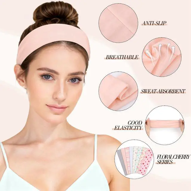 Alt view image 5 of 7 - 8 Pack Pink Cute Headbands for Women Girls Summer Outfit, Non-Slip