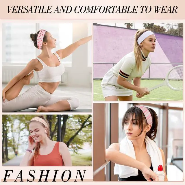 Alt view image 6 of 7 - 8 Pack Pink Cute Headbands for Women Girls Summer Outfit, Non-Slip