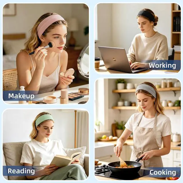 Alt view image 6 of 6 - 10 Pack Headbands for Women, Elastic Non-Slip Hair Bands Hair Warp for Sports Daily Workout Yoga Running