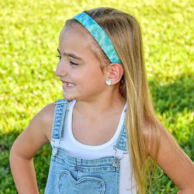 Alt view image 2 of 7 - Headbands for Girls - 6 Adjustable No Slip Head Bands for Kids, Athletic Sport Hair Bands for Women, Stretch Elastic Headband, Fabric Hair Accessories for Children (Tie Dye 2)