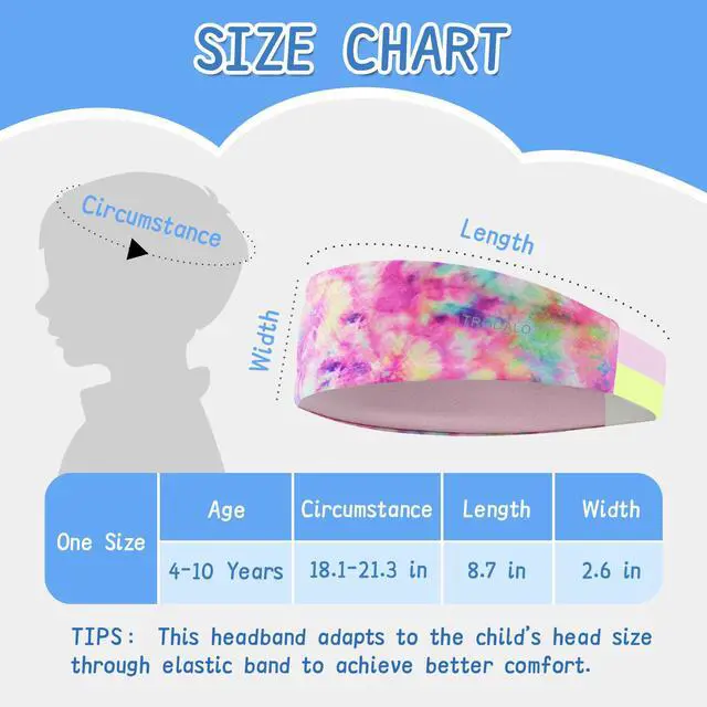 Alt view image 6 of 7 - Kids Sports Headbands for Girls Boys, Moisture Wicking Sweatbands