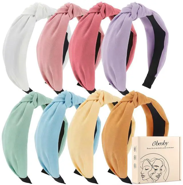 Main image of 8Pcs Girls Headbands, Light Multicolor Knotted Headbands