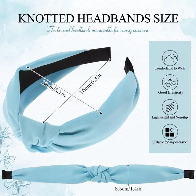 Alt view image 2 of 7 - 8Pcs Girls Headbands, Light Multicolor Knotted Headbands