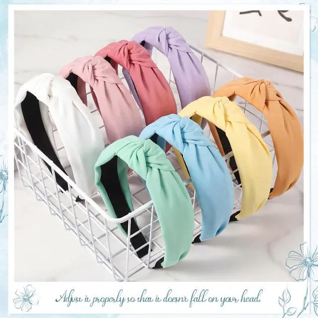 Alt view image 6 of 7 - 8Pcs Girls Headbands, Light Multicolor Knotted Headbands