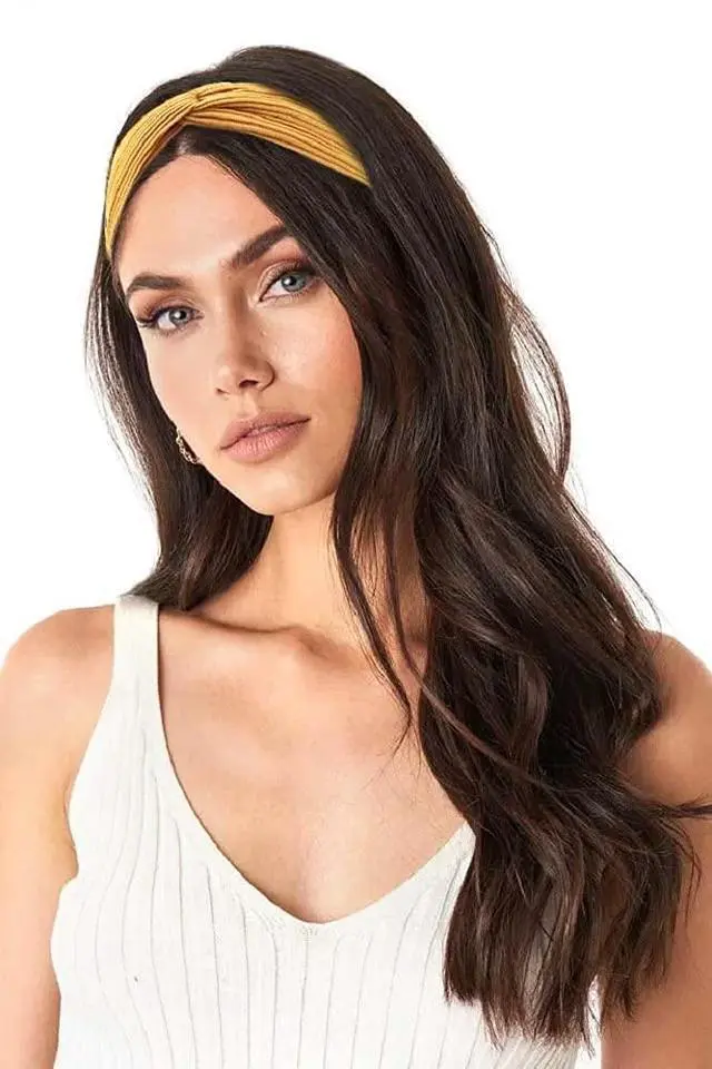 Alt view image 6 of 7 - Headbands for Women Twist Knotted Women Head Bands Boho Stretchy Hair Bands Non Slip for Girls Criss Cross Turban Plain Headwrap Yoga Workout Vintage Hair Accessories, Solid Color
