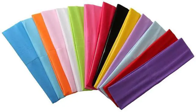 Main image of 14pcs Sport Yoga Headbands,Fashion Soft Elastic Polyester Sweatband Yoga Stretchy Headband for Women Man Girl (Mixed Colors)
