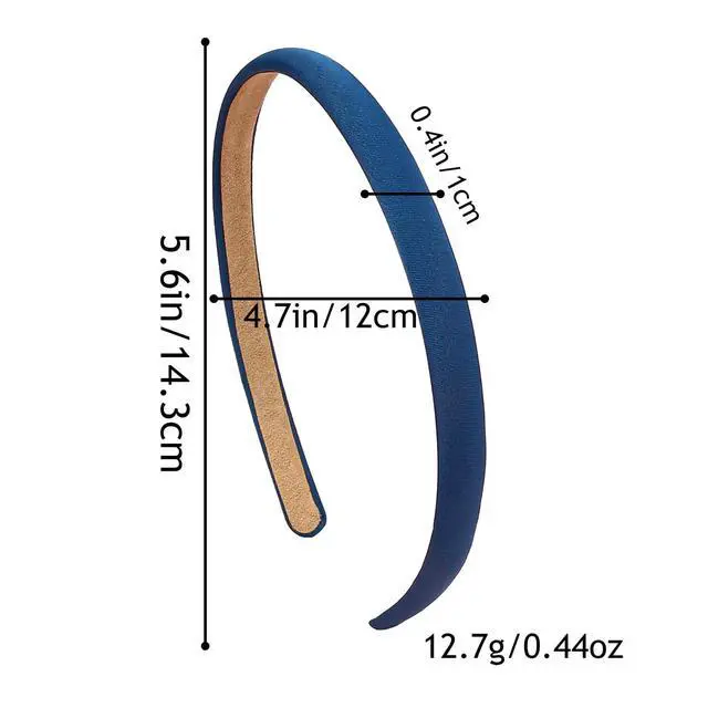 Alt view image 4 of 7 - 10mm Thin Non-Slip Solid Fabric Headbands for Women and Girls 12 Pack