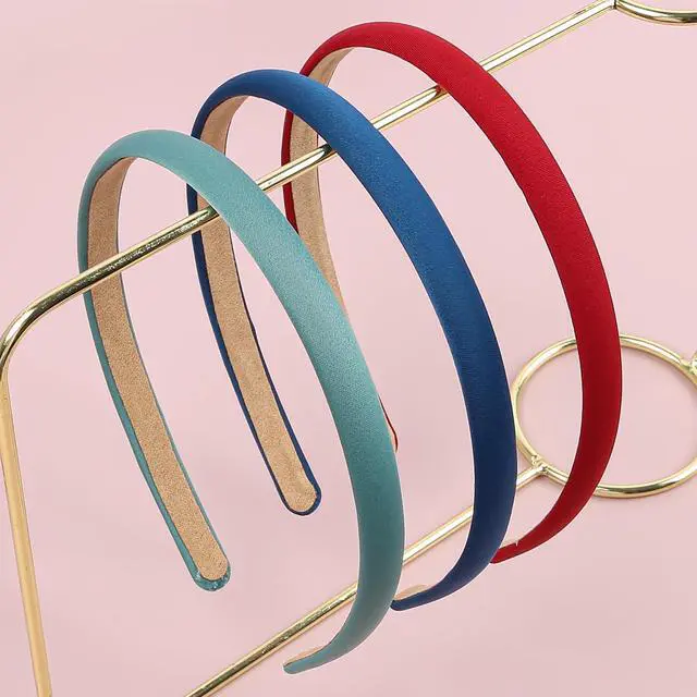 Alt view image 7 of 7 - 10mm Thin Non-Slip Solid Fabric Headbands for Women and Girls 12 Pack