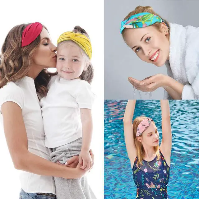 Alt view image 3 of 7 - 20 Pack Headbands, No Slip Fashion Head Bands / Wrap diademas para mujer de moda Boho Knotted Cross Elastic Twisted Floral Bandeau For Womens Girls