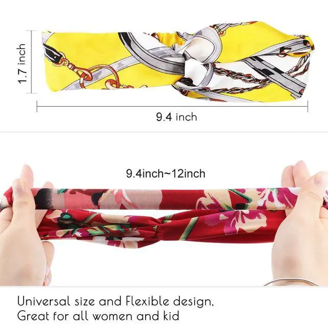 Alt view image 4 of 7 - 20 Pack Headbands, No Slip Fashion Head Bands / Wrap diademas para mujer de moda Boho Knotted Cross Elastic Twisted Floral Bandeau For Womens Girls