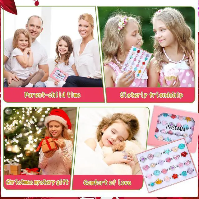 Alt view image 4 of 7 - 24pcs Little Girl Jewel Rings, Adjustable, No Duplication Kids Play Ring in Box,Pretend Play and Dress Up Rings for 4-12 Year Old Girl Birthday Christmas Gifts,3 4 5 6 7 8 9 10 11 12 Year Old
