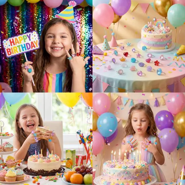Alt view image 6 of 7 - 24pcs Little Girl Jewel Rings, Adjustable, No Duplication Kids Play Ring in Box,Pretend Play and Dress Up Rings for 4-12 Year Old Girl Birthday Christmas Gifts,3 4 5 6 7 8 9 10 11 12 Year Old