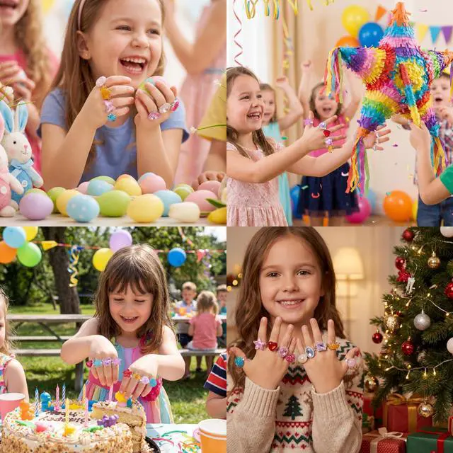 Alt view image 7 of 7 - 24pcs Little Girl Jewel Rings, Adjustable, No Duplication Kids Play Ring in Box,Pretend Play and Dress Up Rings for 4-12 Year Old Girl Birthday Christmas Gifts,3 4 5 6 7 8 9 10 11 12 Year Old