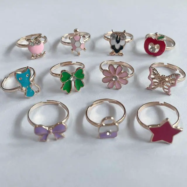 Alt view image 4 of 7 - 36pcs Little Girl Jewel Rings in Box Adjustable No Duplication Children Girls Kids Pretend Play Costume Princess Dress Up Jewelry Rings Party Favors Toys Gifts for Girls