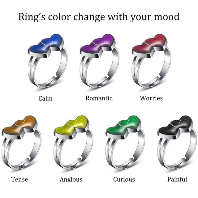 Alt view image 2 of 6 - 15 Pieces Mood Rings for Kids Color Changing Mood Rings