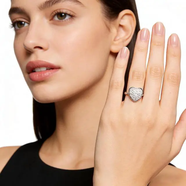 Alt view image 4 of 7 - 7 Pieces Cute Rings for Women Crystal Ring Pretend Play and Dress up Rings Adjustable Ring Jewelry Gift for Women