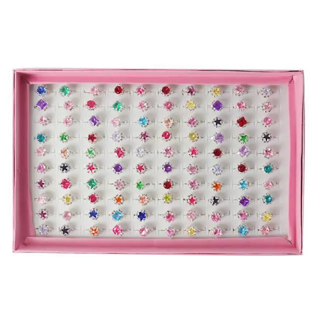 Alt view image 2 of 4 - ONEST 100 Pieces Cute Rings Jewelry Rings Pretend Play Ring and Dress up Ring Gift