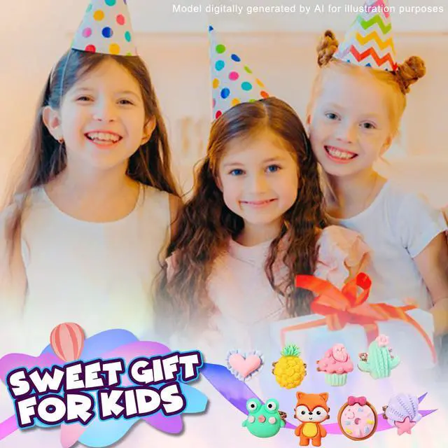 Alt view image 7 of 7 - Little Girl Jewel Rings 24 Pcs,Adjustable Kids Ring Set in Gift Box