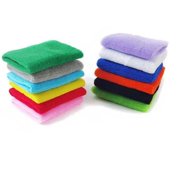 Alt view image 3 of 5 - 24PCS Colorful Sports Wristbands Cotton Sweatband Wristbands Wrist Sweatbands Wrist Sweat Bands for for Men and Women, Good for Tennis, Basketball, Running, Gym, Working Out (12Pair)