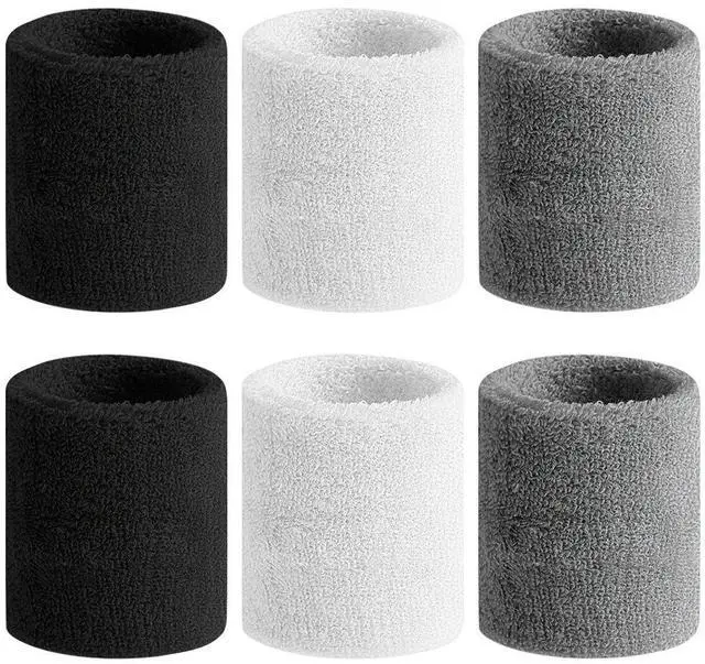 Main image of Sweatbands Sports Wristband for Men & Women - Moisture Wicking Athletic Cotton Terry Cloth Sweatband for Tennis, Basketball, Running, Gym, Working Out