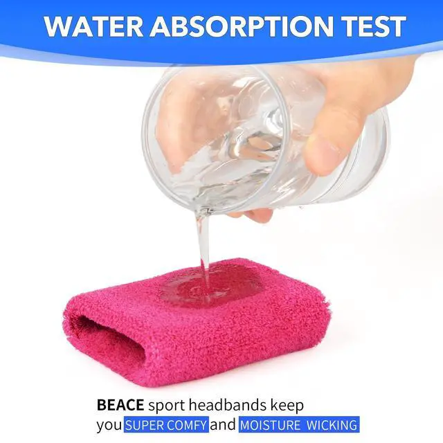 Alt view image 2 of 7 - Sweatbands Sports Wristband for Men & Women - Moisture Wicking Athletic Cotton Terry Cloth Sweatband for Tennis, Basketball, Running, Gym, Working Out