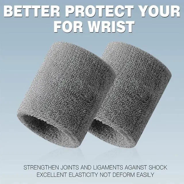 Alt view image 4 of 7 - Sweatbands Sports Wristband for Men & Women - Moisture Wicking Athletic Cotton Terry Cloth Sweatband for Tennis, Basketball, Running, Gym, Working Out