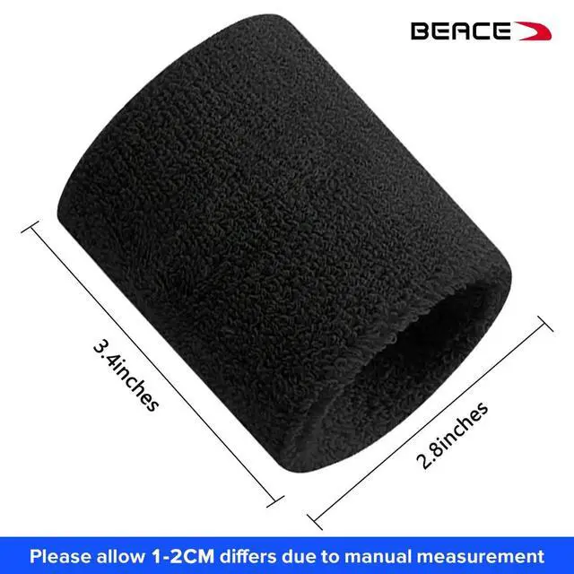 Alt view image 7 of 7 - Sweatbands Sports Wristband for Men & Women - Moisture Wicking Athletic Cotton Terry Cloth Sweatband for Tennis, Basketball, Running, Gym, Working Out