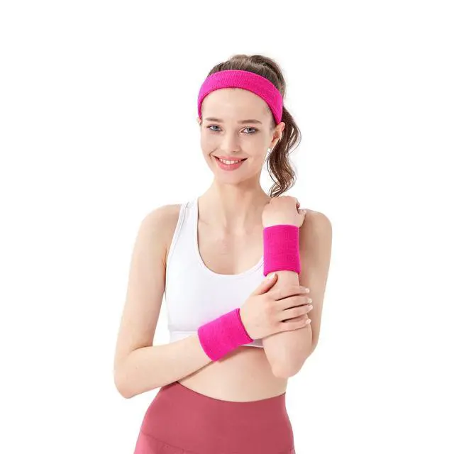 Alt view image 3 of 7 - 12 Pairs Colorful Wrist Sweatbands Athletic Cotton Terry Cloth Wristbands for Gym Sports