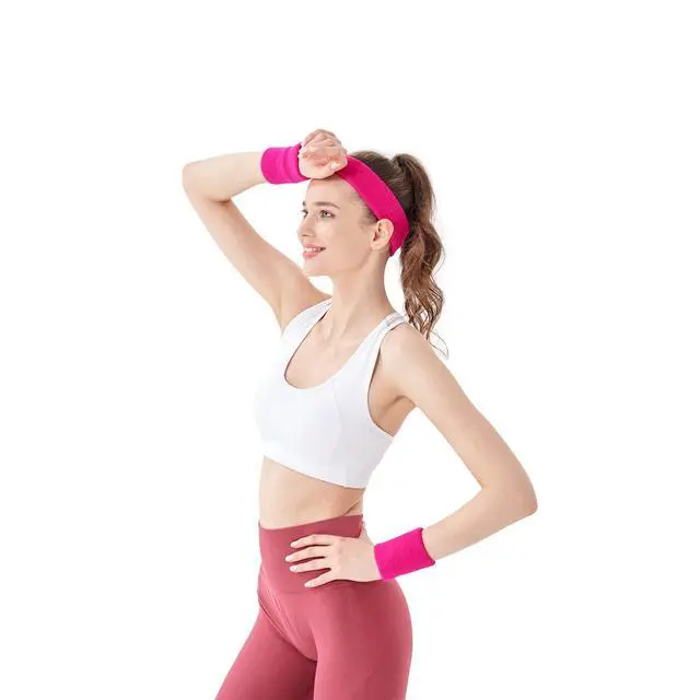 Alt view image 2 of 7 - 12 Pairs Colorful Wrist Sweatbands Athletic Cotton Terry Cloth Wristbands for Gym Sports